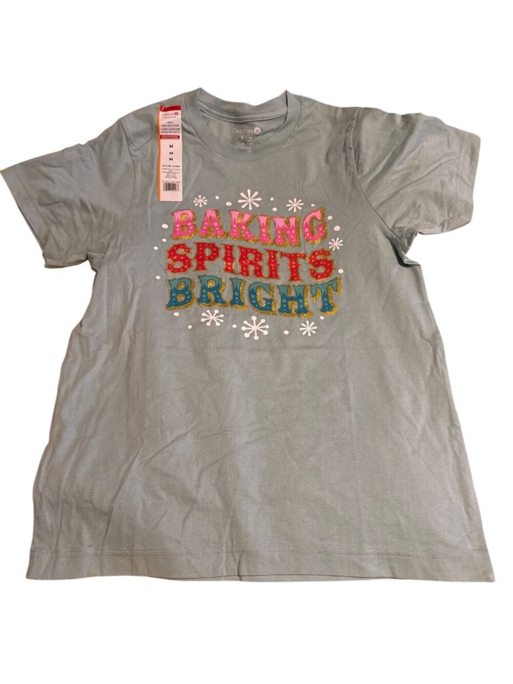 Baking Spirits Bright Graphic T-Shirt Medium Celebrate It Cotton Green Christmas